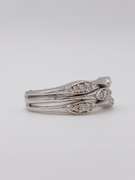 14kt Solid White Gold Diamond Band Ring
