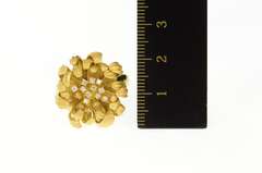 18K Yellow Gold 0.23 Ctw Diamond JY Designer Chrysanthemum Ring