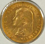 Flashy Choice BU 1889 Netherlands 10 Guilden Gold Piece