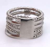 Gabriel & Co White Sapphire Multi Row Sterling Silver Ring