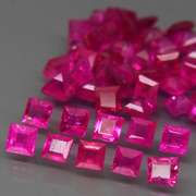 Premium 4.77ct 50 piece princess cut Ruby set