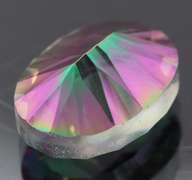 Rainbow color 9.84ct concave cut Mystic Quartz