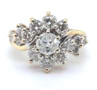 Elegant Yellow Gold 2ctw Diamond Engagement Ring