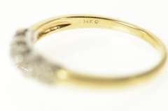 14K Yellow Gold Classic Retro Diamond Wedding Band Ring