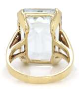 Beautiful White Gold Emerald Cut Natural White Quartz Ring