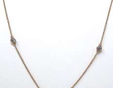 Cubic Zirconia Sterling Silver by the Yard Chain Necklace