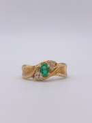 18kt Gold, Emerald, & Diamond Cocktail Ring