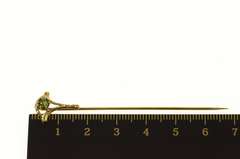 14K Yellow Gold Victorian Peridot Ornate Etched Stick Pin