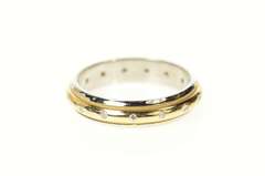 14K Yellow Gold Men's Diamond Two Tone Wedding Band Ring