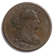 1804 Crossed 4 Bust Half Cent