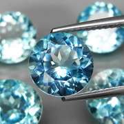 Matched! 5 piece 16.28ct full fire sky blue Topaz set