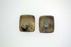 Sterling Silver River Rock Pebble And Druzy Earrings