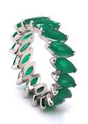 Sterling Silver Green Cubic Zirconia Band