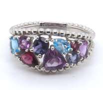 Sterling Silver Multi Gemstone Ring