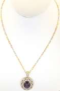 Magnificent Massive 17.00CTS Cabochon-Cut Natural Star Ruby & White Sapphire Necklace in Vermeil