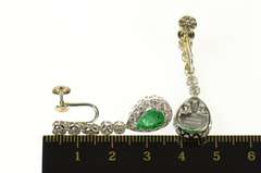 18K White Gold 4.14 Ctw Michael Christoff Emerald Diamond Earrings
