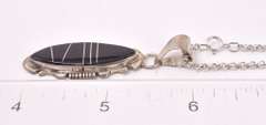 Onyx Pendant Necklace in Sterling Silver