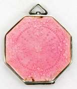 Antique Sterling Pink Guilloche Large Locket