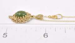 Gorgeous Green Gemstone Pendant Necklace in 14K Yellow Gold