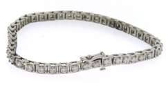 Sparkling White Gold Square Setting Diamond Bracelet