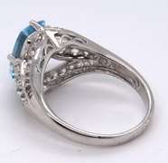 Sterling Silver Blue Cubic Zirconia Ring