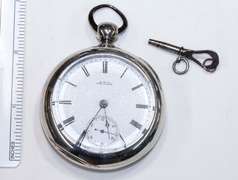 Functional Vintage Pocket Watch with Key