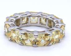 Sterling Silver Yellow Cubic Zirconia Band