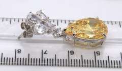 Sterling Silver Yellow and White Cubic Zirconia Dangle Earrings