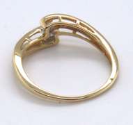 Dreamy Yellow Gold Double Diamond Bypass Ring