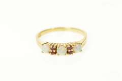 14K Yellow Gold Opal Ruby Ornate Wedding Band Ring