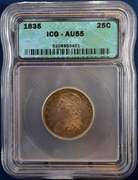 1835 Capped Bust Quarter ICG AU55