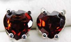 Valentine Sterling Garnet Heart Necklace & Earrings