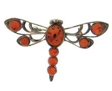 Sterling Silver Amber Dragonfly