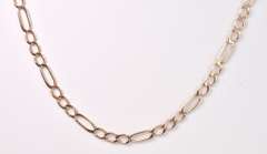 Classic Figaro Style Chain Necklace in 14K Rose Gold