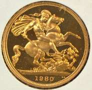 Superb Ultra Cameo Gem Proof 1980 British Gold Sovereign