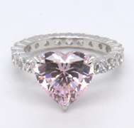Pink Cubic Zirconia Sterling Silver Ring