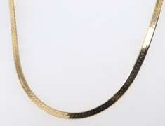 Fancy Yellow Gold Herringbone Necklace