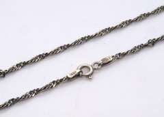 Vintage Sterling Silver Rope Chain Necklace