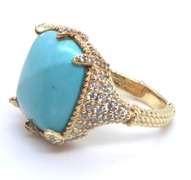 Judith Ripka Turquoise and Diamond Vermeil Ring