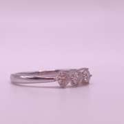 Triple Diamond Ring in14kt Solid White Gold