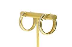 14K Yellow Gold 1.60 Ctw Baguette Diamond Oval Hoop Earrings