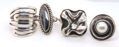 Group Lot of 4 Sterling Silver Rings