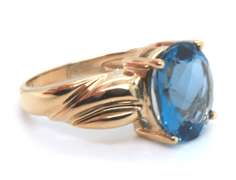 Eye Catching Blue Topaz Solitaire Ring