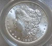 1887 Morgan Dol PCGS MS-63, looks GEM