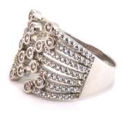 Sterling Silver Cubic Zirconia Adjustable Ring