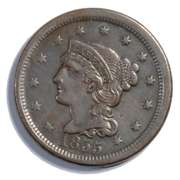 1855 Upright Five Large Cent