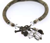Sterling Silver Bracelet with Crystal Charm