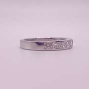 14kt Solid White Gold Diamond Band Ring