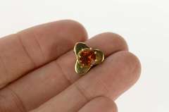 14K Yellow Gold Ornate Citrine Clover Slide Bracelet Charm/Pendant