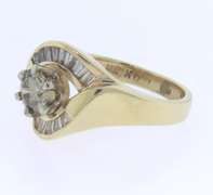 Romantic Fancy Brown in Baguette Diamond Halo Semi